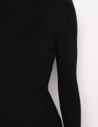 j&x Rochie Mini Neagră din tricot reiat cu croială mulată Paulinma