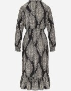j&x Rochie Neagră cloș cu elastic în talie cu imprimeu etnic
