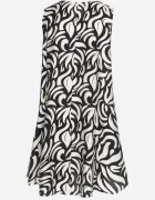j&x Rochie Neagră Cloș din Viscoză cu Croi Trapezoidal Fără Mâneci Folariela