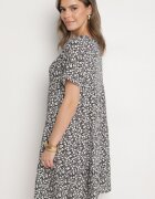j&x Rochie Neagră cu Bumbac cu Model Floral Lunasenia