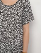 j&x Rochie Neagră cu Bumbac cu Model Floral Lunasenia