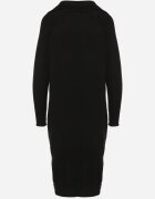 j&x Rochie Neagră cu Bumbac și Lână cu Guler cu Fermoar Tereithra