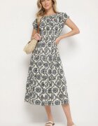 j&x Rochie Neagră cu bumbac și mâneci bufante Revilee
