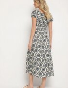 j&x Rochie Neagră cu bumbac și mâneci bufante Revilee