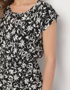 j&x Rochie Neagră cu bumbac și model floral Lumianisse