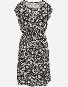 j&x Rochie Neagră cu bumbac și model floral Lumianisse