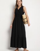 j&x Rochie neagră cu croi cloș fără mâneci cu decolteu petrecut Filoria
