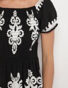 j&x Rochie Neagră cu croială spaniolă decorată cu model oriental Aravine