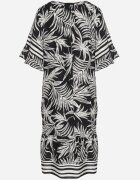 j&x Rochie neagră cu croială tip cutie cu legătură la decolteu cu imprimeu vegetal Mirionela