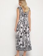 j&x Rochie neagră cu imprimeu floral și decolteu petrecut cu elastic în talie Orrune