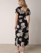 j&x Rochie neagră de viscoză cu croială cloș cu decolteu petrecut Morgassa