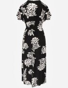 j&x Rochie neagră de viscoză cu croială cloș cu decolteu petrecut Morgassa