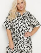j&x Rochie Neagră din Viscoză cu Croială Dreaptă cu Model Abstract Koririanne