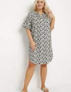 j&x Rochie Neagră din Viscoză cu Croială Dreaptă cu Model Abstract Koririanne