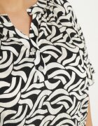 j&x Rochie Neagră din Viscoză cu Croială Dreaptă cu Model Abstract Koririanne