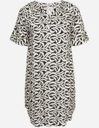 j&x Rochie Neagră din Viscoză cu Croială Dreaptă cu Model Abstract Koririanne