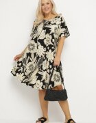 j&x Rochie neagră din viscoză cu flori Divolla