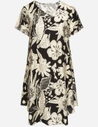 j&x Rochie neagră din viscoză cu flori Divolla