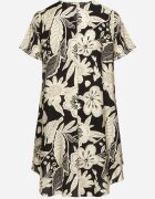 j&x Rochie neagră din viscoză cu flori Divolla