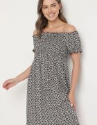 j&x Rochie Neagră din viscoză tip spaniolă florală Lunirella