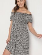 j&x Rochie Neagră din viscoză tip spaniolă florală Lunirella
