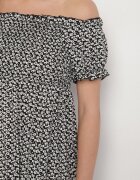 j&x Rochie Neagră din viscoză tip spaniolă florală Lunirella
