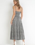 j&x Rochie Neagră Maxi cu bretele subțiri cu volan cu imprimeu floral Jessili