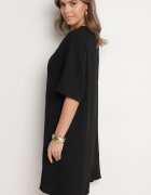 j&x Rochie Neagră Tip cutie cu nasturi și broderii decorative Jenivanea