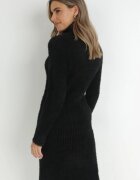 j&x Rochie Neagră Tricotată Din Lână Colno