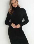 j&x Rochie Neagră Tricotată Din Lână Colno