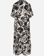 j&x Rochie neagră vâscoză evazată cu volan Filindania