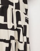 j&x Rochie neagră viscoză cu model geometric Filarin