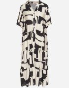 j&x Rochie neagră viscoză cu model geometric Filarin