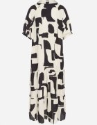 j&x Rochie neagră viscoză cu model geometric Filarin