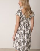 j&x Rochie Neagră Viscoză Spaniolă cu Model Etnic Hywen