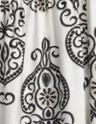 j&x Rochie Neagră Viscoză Spaniolă cu Model Etnic Hywen