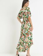 j&x Rochie plic Verde cu elastic în talie și curea din material textil din viscoză Dionienne