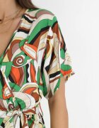 j&x Rochie plic Verde cu elastic în talie și curea din material textil din viscoză Dionienne
