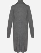 j&x Rochie pulover gri închis cu Lână Bumbac și Guler înalt cu Croi tip cutie Akenavia