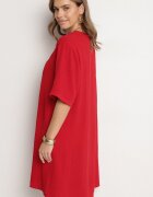 j&x Rochie Roșie tip Cutie cu nasturi și broderii decorative Jenivanea