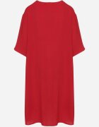 j&x Rochie Roșie tip Cutie cu nasturi și broderii decorative Jenivanea