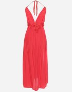 j&x Rochie Roșie Vâscoză Evazată cu Legătură la Gât Frines