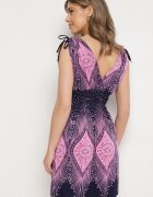 j&x Rochie roz cloș cu elastic la umeri cu imprimeu abstract Filinea