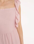 j&x Rochie Roz cu bretele cu volane și elastic în talie cu legătură la spate Tiolla