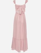 j&x Rochie Roz cu bretele cu volane și elastic în talie cu legătură la spate Tiolla