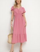 j&x Rochie Roz cu croială evazată cu decolteu petrecut și elastic în talie Reiliana