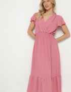 j&x Rochie Roz cu croială evazată cu decolteu petrecut și elastic în talie Reiliana