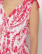 j&x Rochie Roz cu Model Floral și Decolteu Petrecut cu Elastic în Talie Orrune