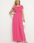 j&x Rochie roz din viscoză stil spaniol cu top drapé Jenanira