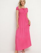 j&x Rochie roz din viscoză stil spaniol cu top drapé Jenanira